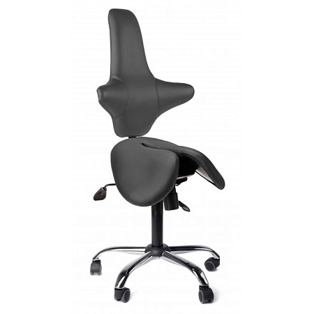 Gravitonus EZDuo Back - эргономичный стул-седло врача-стоматолога со спинкой, двуразделенное седло