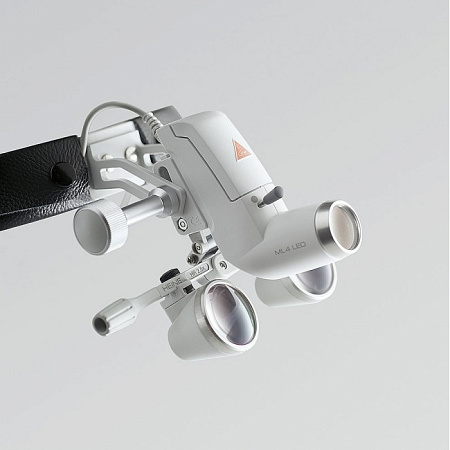 Heine ML4 LED UNPLUGGED HR 2.5x - налобный светодиодный осветитель ML4 LED UNPLUGGED в комплекте с бинокулярными лупами HR 2.5x и защитным щитком S-Guard