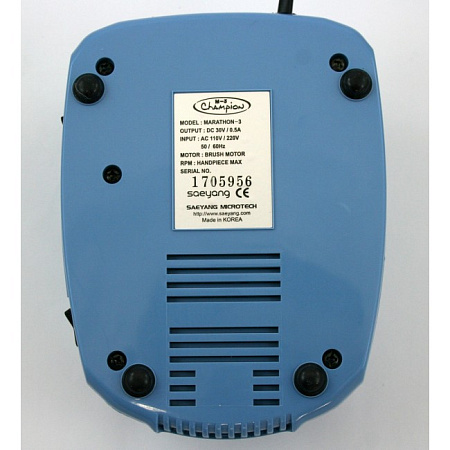 Saeyang Marathon-3 Champion New - щеточный зуботехнический микромотор, с наконечником SDE-H37LSP, 35000 об/мин, педаль SFP-27 